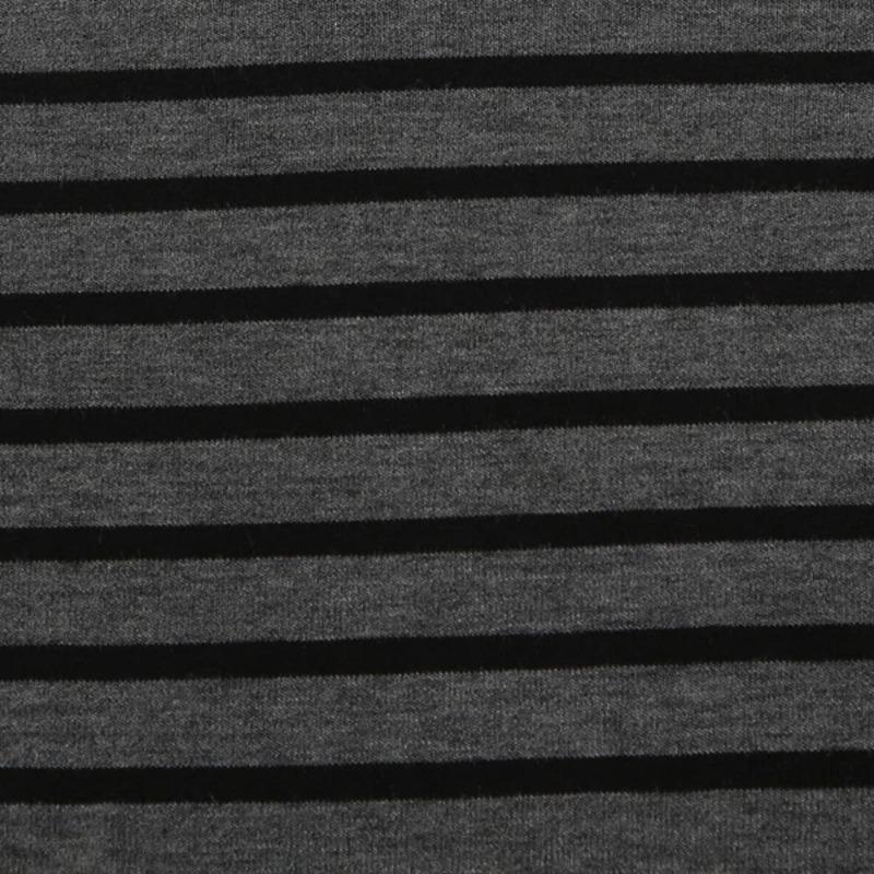 2KWEIRD Japanisches Basic Slim Langarm Streifen T-Shirt Schulterfrei O-Ausschnitt Koreanischer Streetstyle Frühling Herbst Y2K Graues T-Shirt Damen