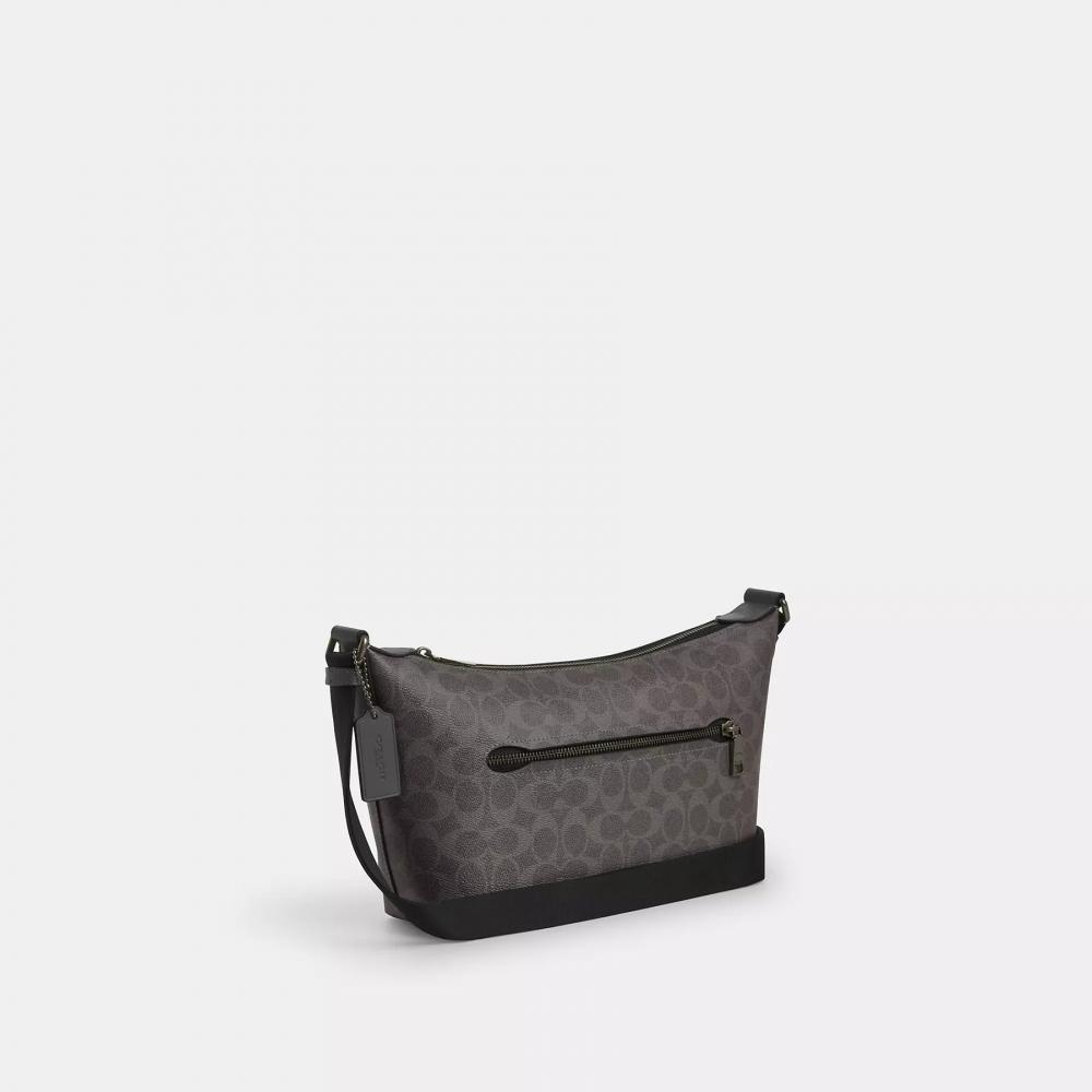 Coach Small FInn Crossbody Bag With Pouch In Signature Canvas Gunmetal