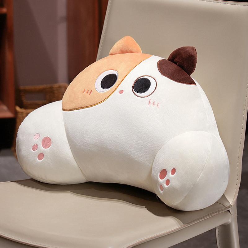 Cartoon Cute Black Gray Orange Cat Plush Pillow For Office Dormitory And