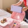 Estantería plegable de doble uso con soporte de lectura ajustable para organizar material de oficina.