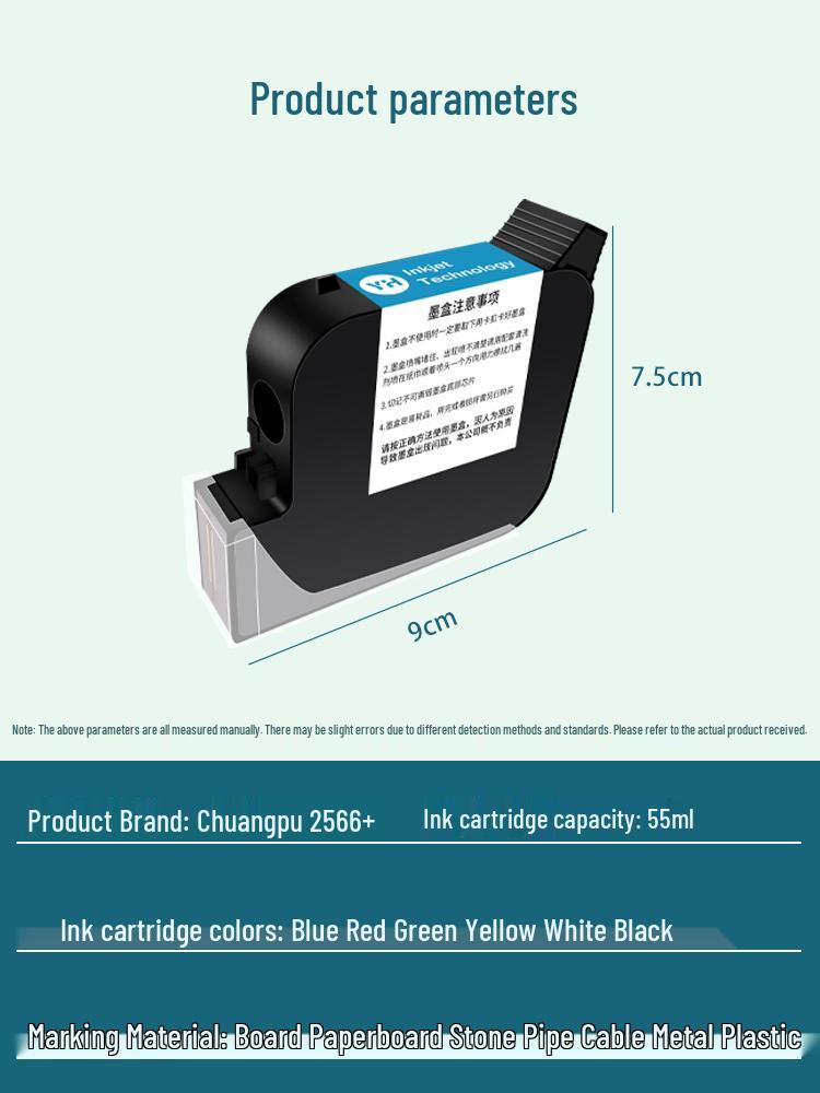 Chuangpu Handheld Smart Inkjet Printer, Fully Automatic with Large Print Head and Quick-Drying Ink Cartridge (25.4mm)