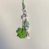 Lucky Four Leaf Clover Phone Charm with Cute Rabbit Design Unique Fashion Accessory for Women and Students