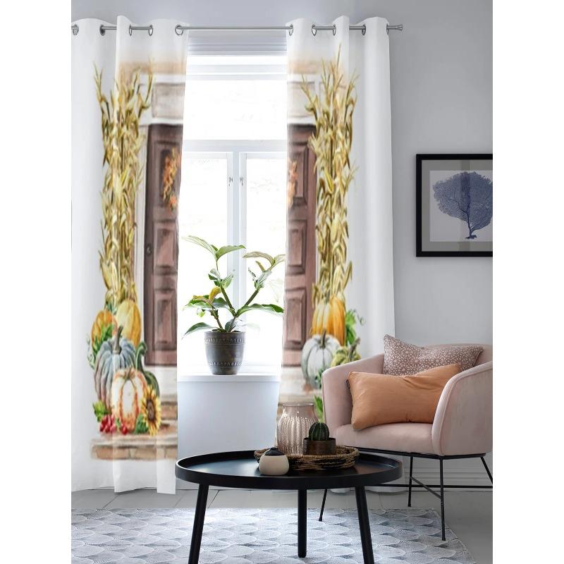 Klassischer Fenstervorhang mit Herbstkürbissen für Kinderzimmer, Jalousien für Wohnzimmer, Schlafzimmer, Fenstervorhänge