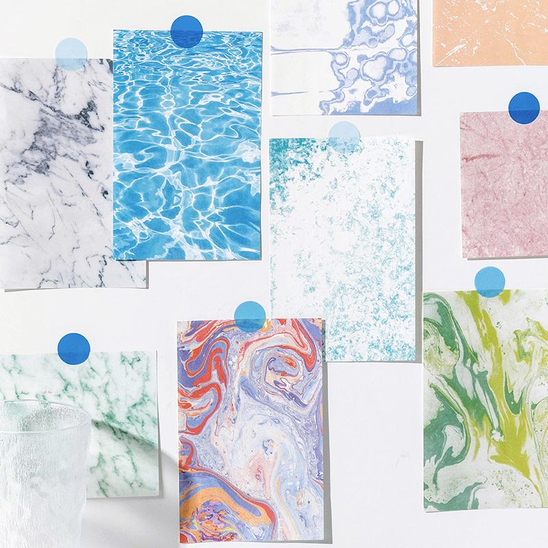 30 Pcs Water Texture Vintage Material Paper Decorative Diary Album Scrapbooking Handmade Scrapbooking Background Paper