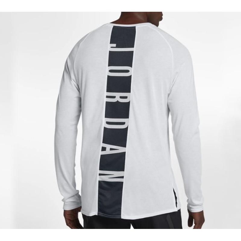 Air Jordan 23 Alpha Dri-Fit Back Printing Long Sleeves White Men's 926437-100