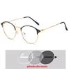 Metal Oval Myopia Light-sensitive Prescription Eyeglasses Women Men Retro Computer Optical Spectacles Diopter 0 -0.5 -0.75 To -6.0