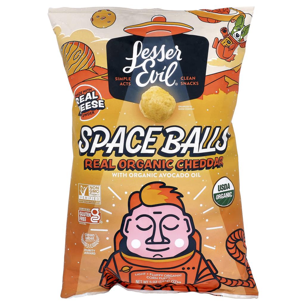 LesserEvil, Space Ball, Natural Organic Cheddar, 5 oz (142 g)