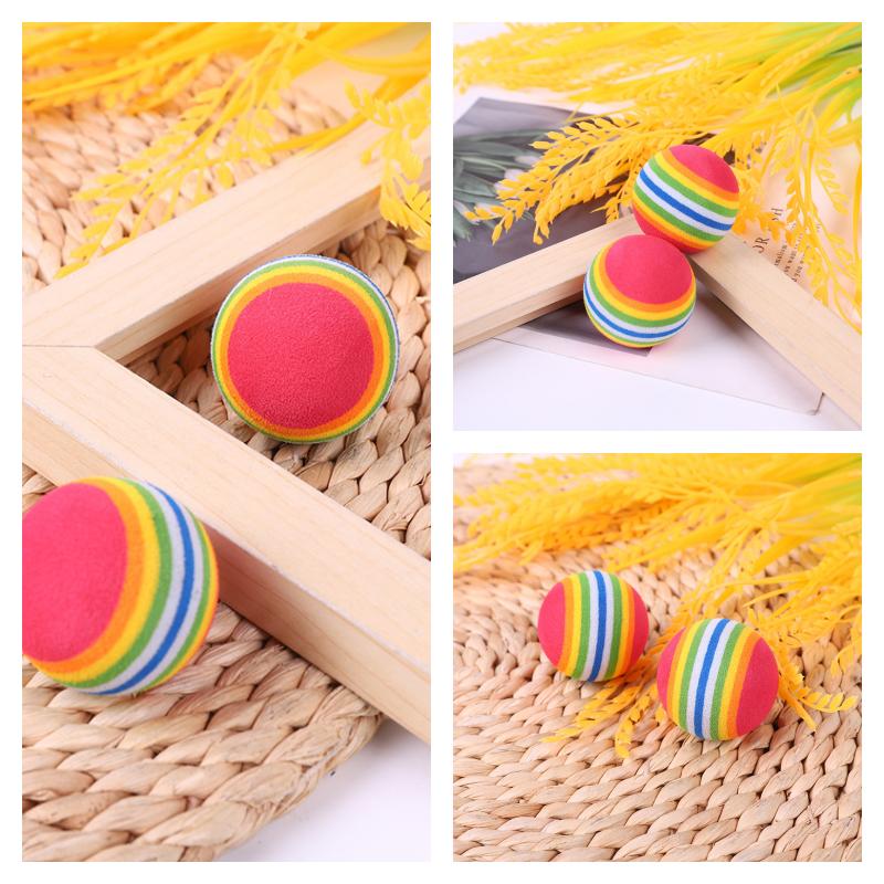 New Pet Toy Large Rainbow Ball Biting Rubber Ball Cats Interactive Supplies