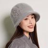 Mother Warm Hat Women's Autumn Winter Rabbit Hair Knitted Hat Middle-Aged and Elderly Thick Ear Protection Fisherman Hat