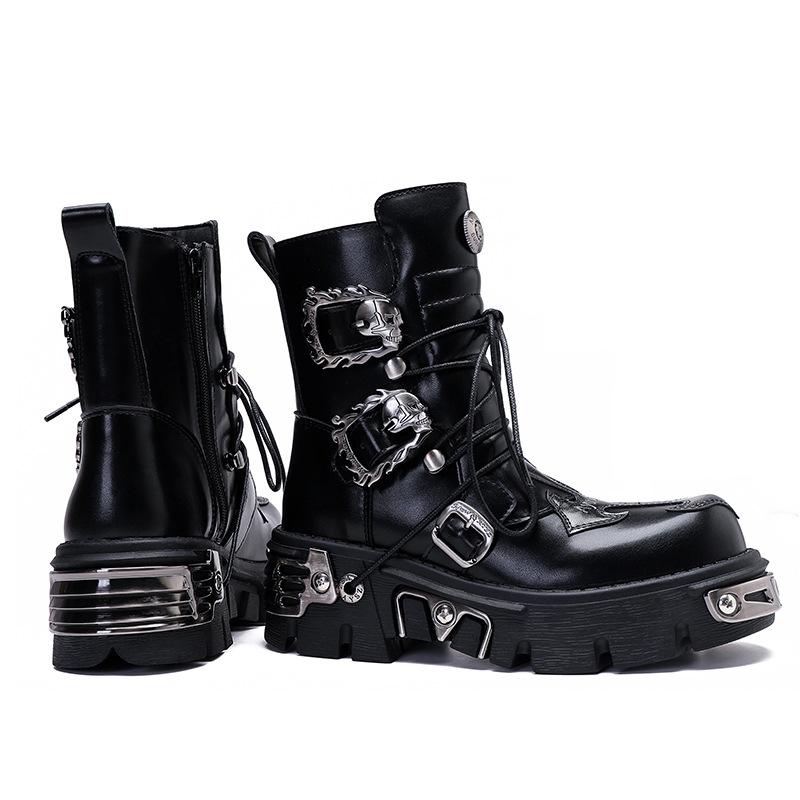Vintage Unisex High Boots Spanish Street Style Metal Punk Rock Platform Boots