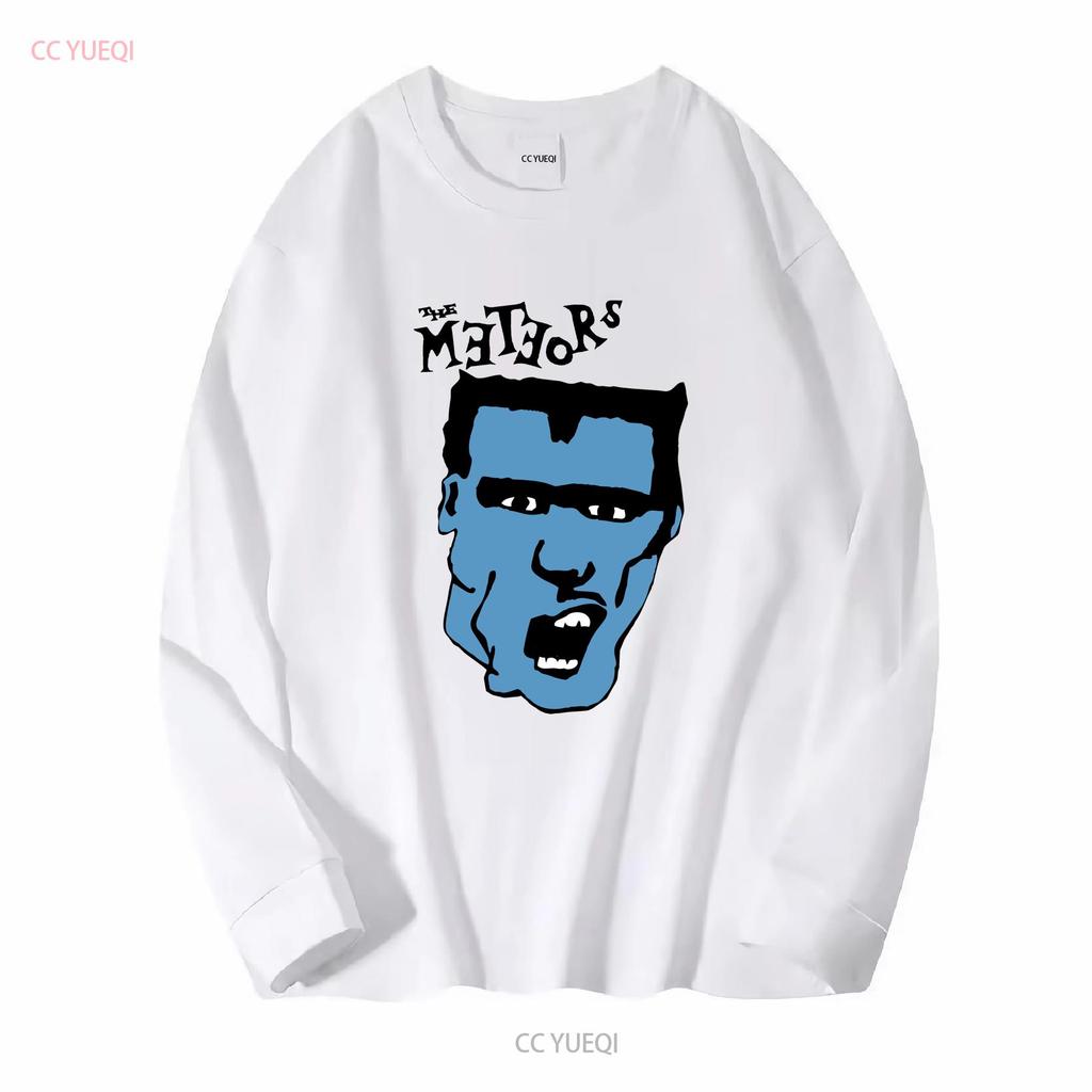 The Meteors Mutant Rock A Bianco NUOVA T-SHIRT Immagine Teschio psychobilly punk vintage Lavata Leggermente Elastica uomo streetwear