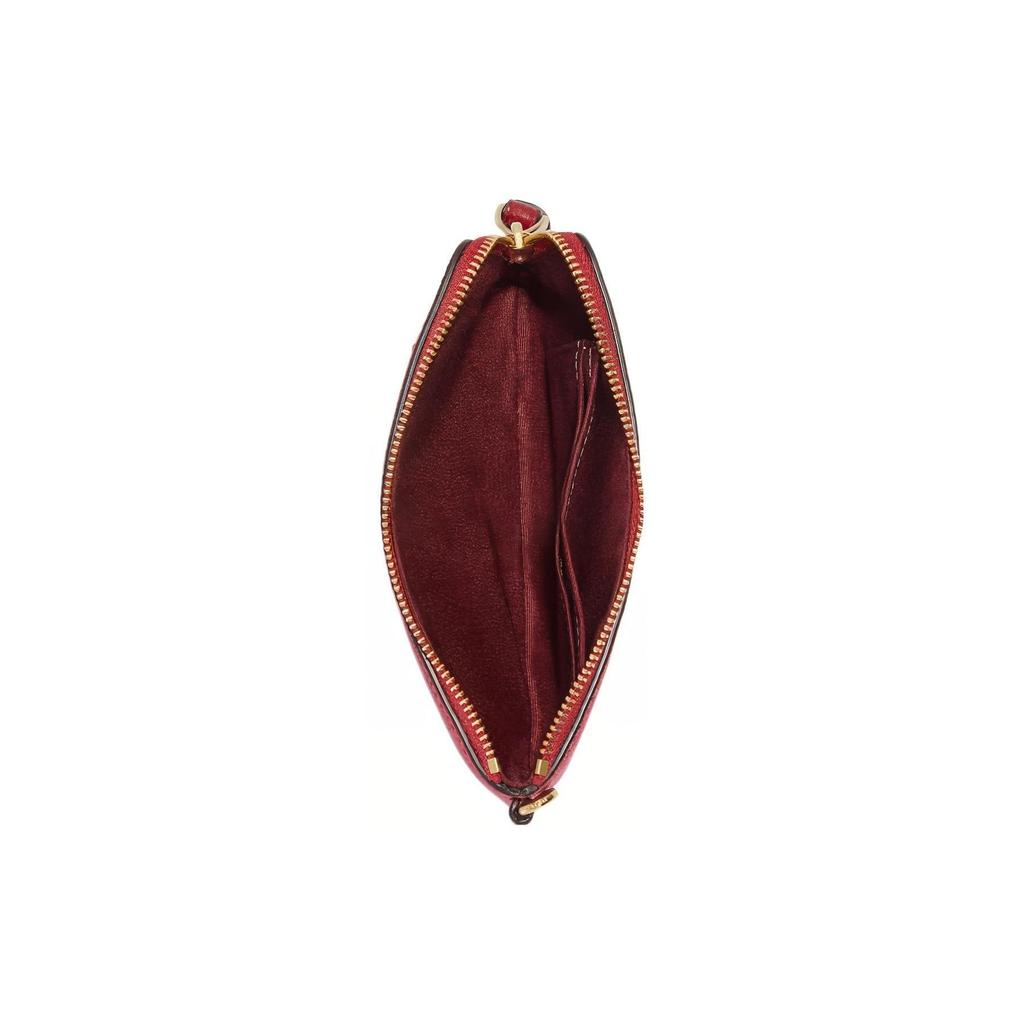Coach Corner Zip 16 Gift Box Zipper Closure Crossgrain Leather Wristlet Clutch Small Women Clutch Red CF359-IMF8Q