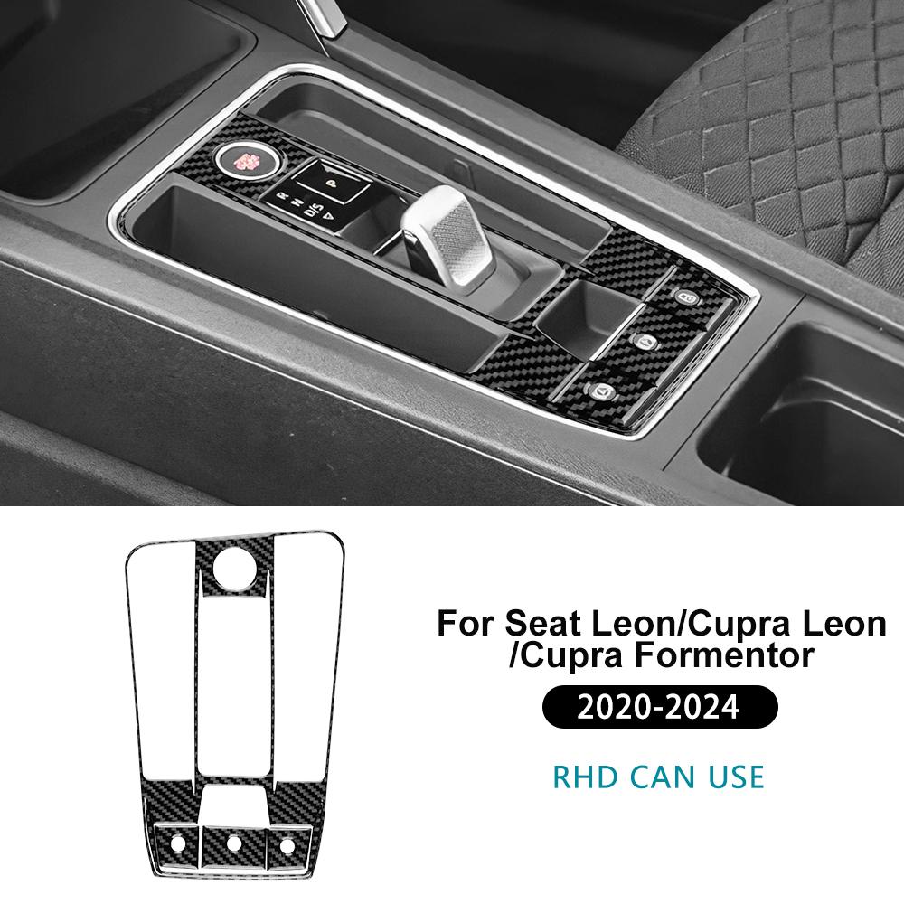 Real Soft Carbon Fiber Sticker For Seat Leon MK4 Cupra Leon Cupra Formentor 2020 2021 2022 2023 2024 LHD RHD Gear Shift Panel