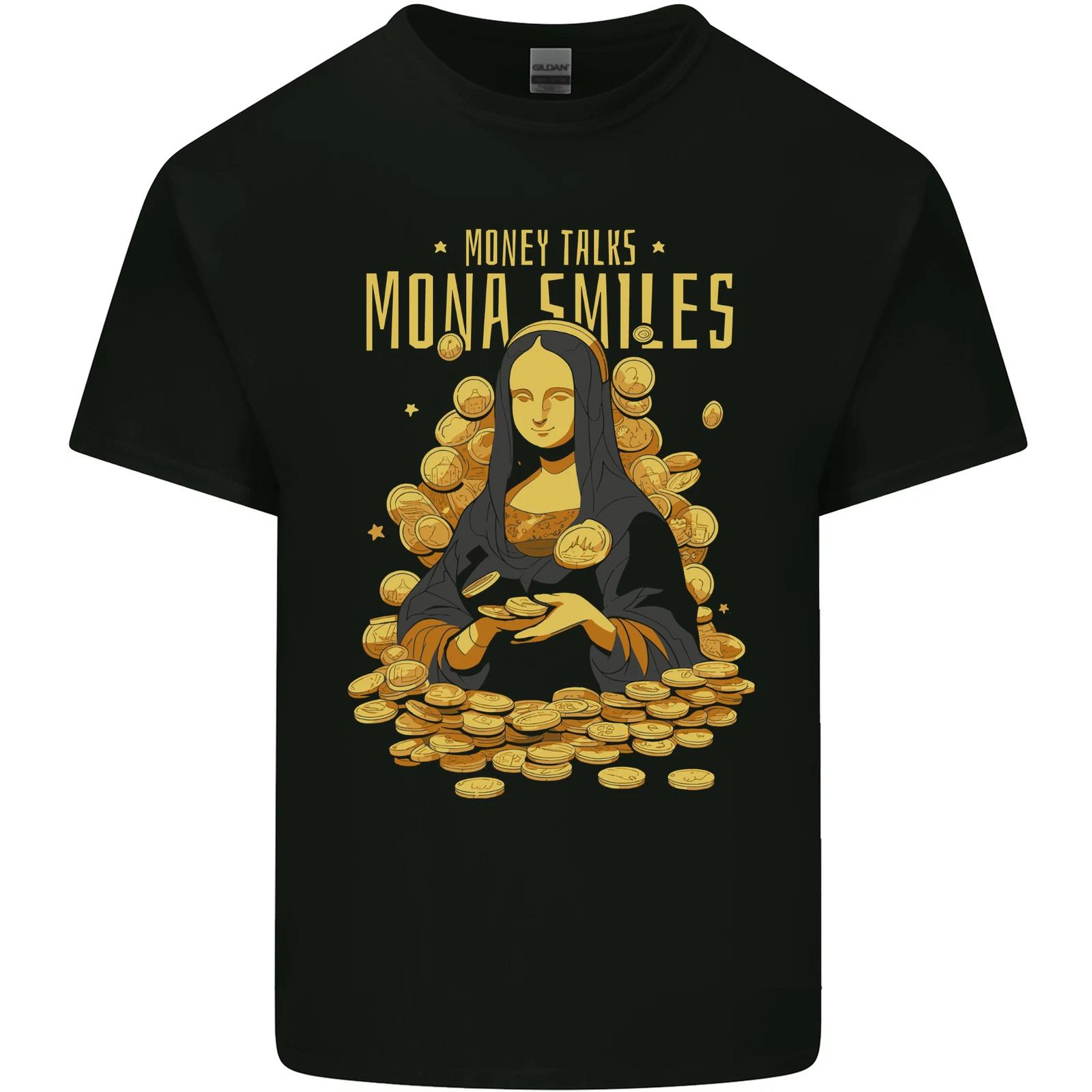Money Talks Mona Lisa Smiles Cash Hustle Kids T-Shirt Childrens S