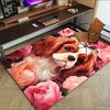 1pc Floral Canine Themed Rug for Home Decor, Non-slip Office Carpet, Chair mat, Outdoor Mat, Christmas and Halloween gifts-0731129