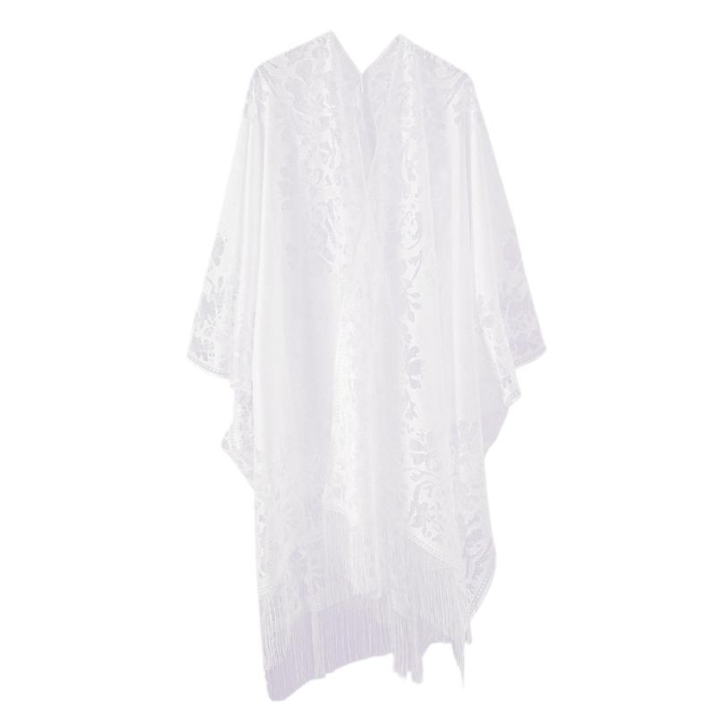 Women's Shawl Wrap for Weddings and Parties Comfortable Fringed Shawl Wearable Wrap for Travel Beach Parties