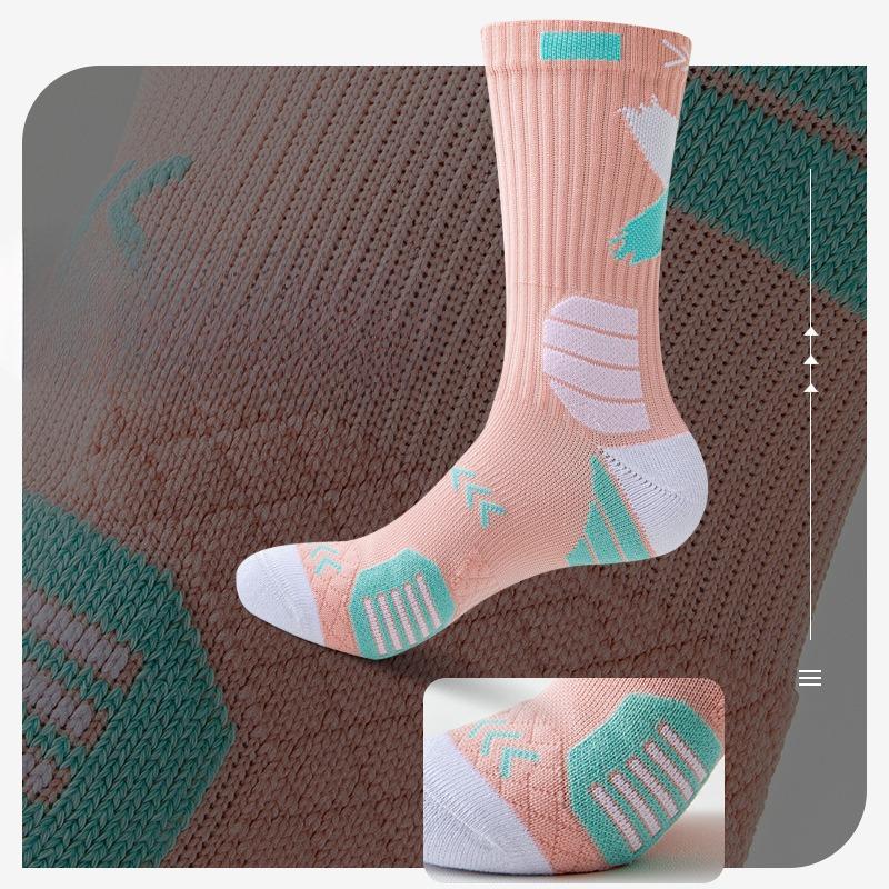 Sports Men's Mid-top Professional Running Basketball Socks, High-top Pure Cotton Sweat-absorbing and Odor-proof Pure Cotton Long Socks