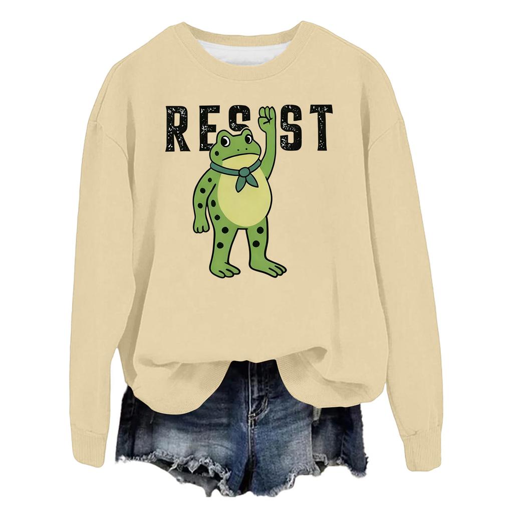 Women's Fashion Casual Long Sleeve Loose Printed Sweatshirt