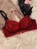 Sexy Lace Underwear Women's Small Breasts Gather and Show Large Breasts, Anti-sagging Pure Desire Wind French No Steel Ring Bra