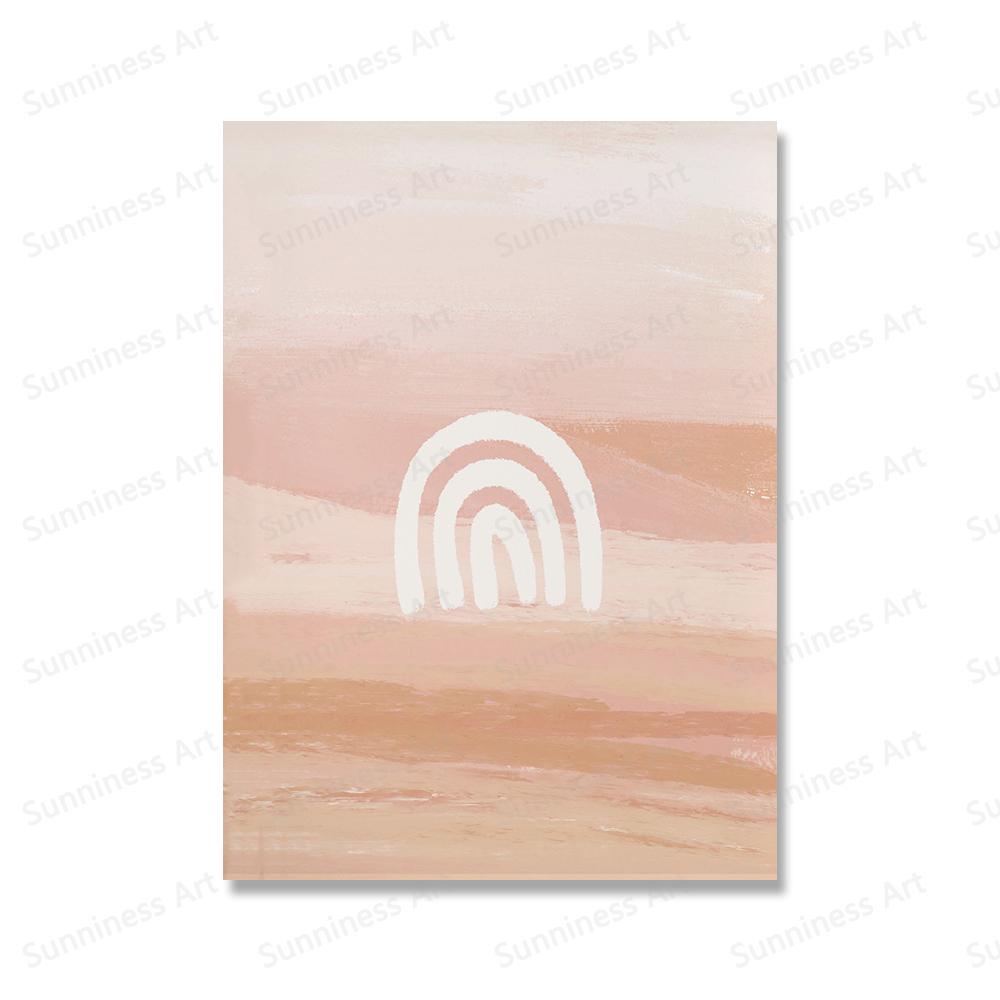 Modern Landskapsposter Surf Rida Vågor Rosa Snäcka Canvasmålning Palmträd Väggkonst Bilder Minimalistisk Boho för Heminredning