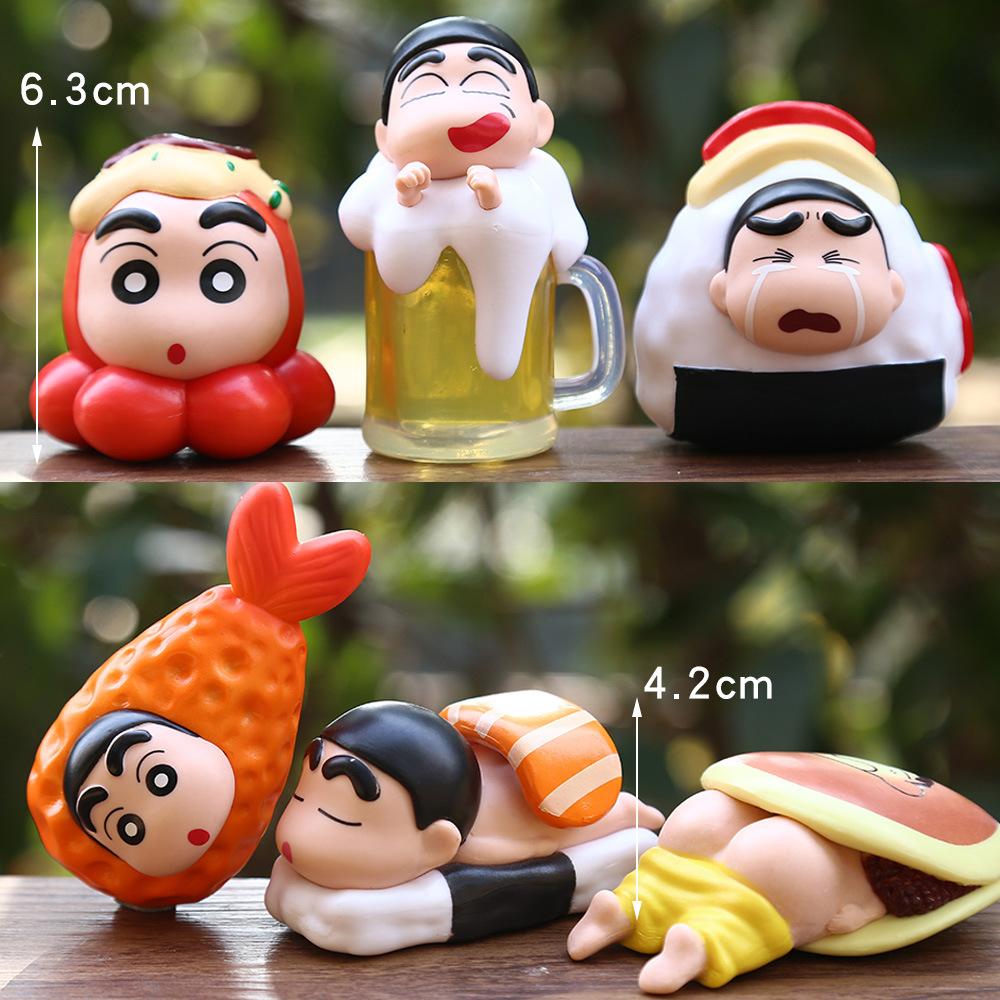 Chan Crayon Shin Food Themed Figurine Toy Desktop Decoration Anime Peripherals