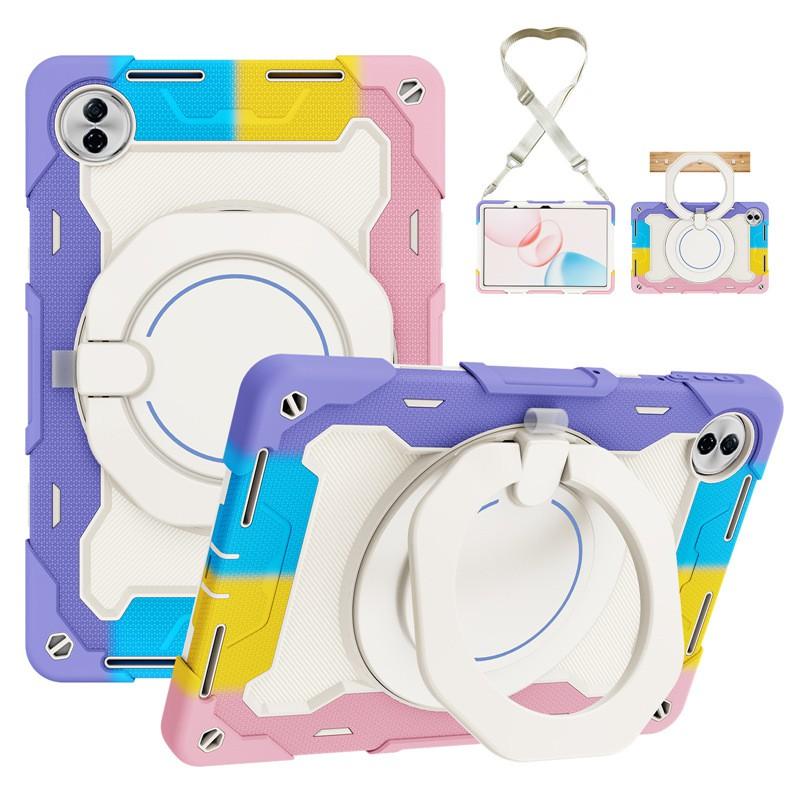Honor Pad 10 12.1 Inch Tablet Case With Rotating Stand Shockproof Cover Silicone Includes Shoulder Strap Portable Design
