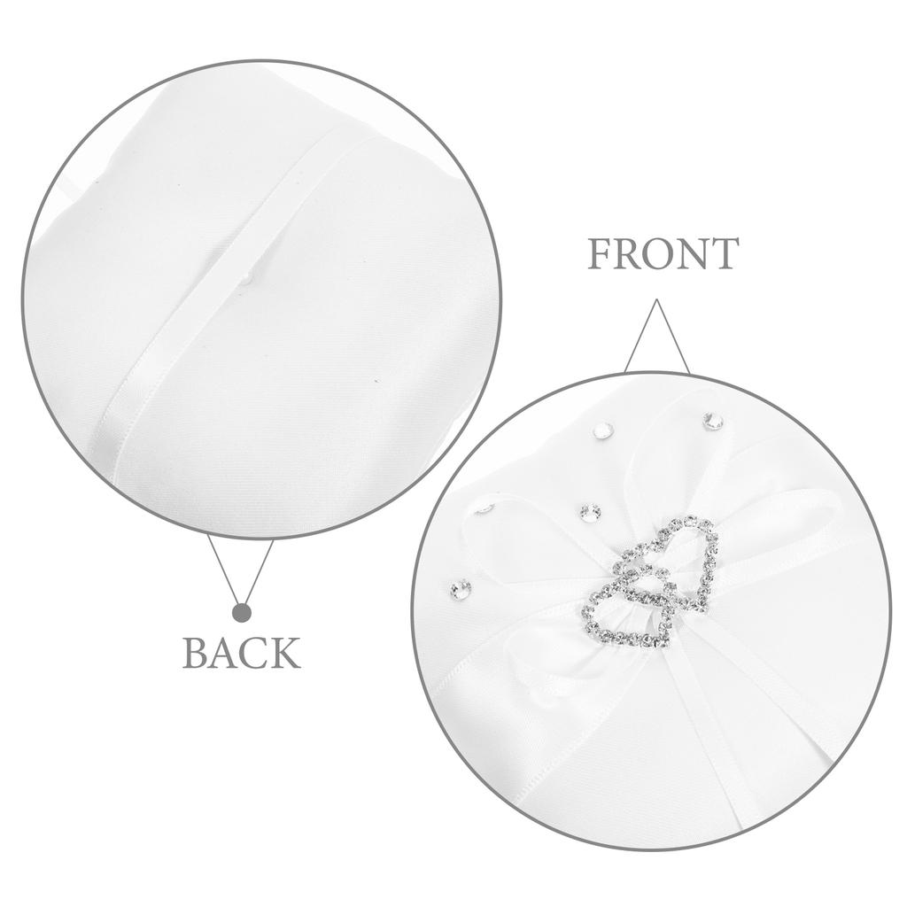 10X10Cm Double Heart Wedding Ring Pillow Red Satin Ribbon Bridal Ceremony Cushion For Ring Bearer Page Boy Lightweight