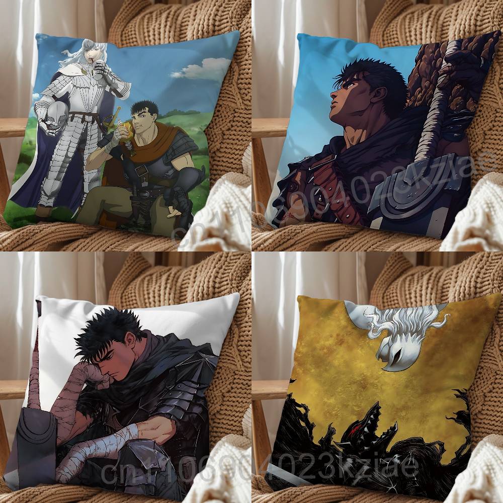 cartoon Griffith Guts Berserk Pillow Case Pillow Case Living Room Sofa Cushion Cover Suitable For Home Bedroom Room Decoration
