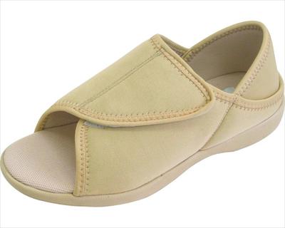 Kobes TioTio Antibacterial Room LL Beige "Ashi Egao(R)" Heel-Side Open-Toe Shoes, KT-2,
