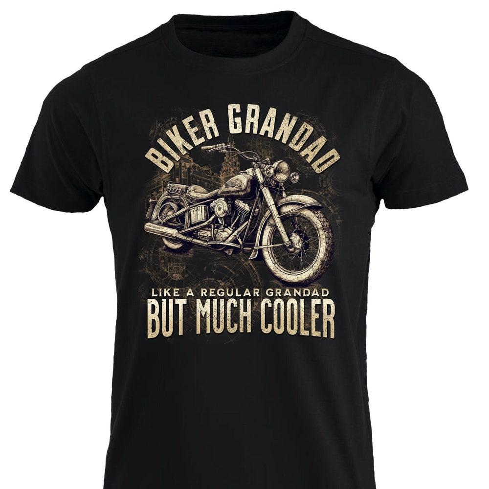 Biker Grandad Like A Regular Grandad But Much Cooler Vintage Motorcycle Tshirt Motorbike Old Bike Chopper Tee Cafe Racer Shirt Biker Grandpa XXXXL