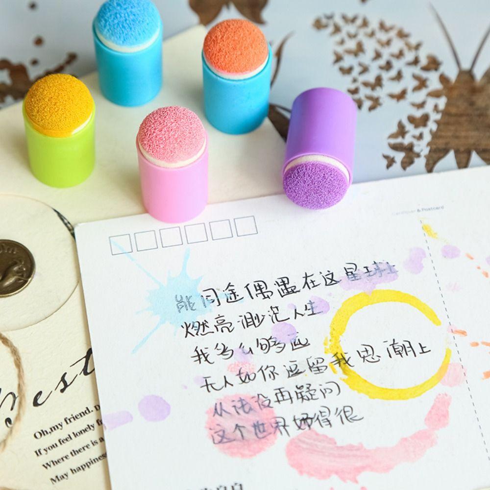 5PCS Craft Finger Painting Sponge Inking Staining Painting Finger Cot Dauber Sponge  Painting Tools