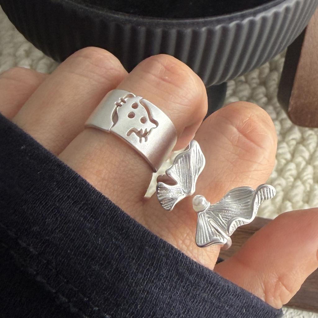 Xiaomi BF CLUB 925 Sterling Rings for Women Simple Geometric Handmade Irregular Retro Butterfly Cat Ring Allergy For Birthday Gift