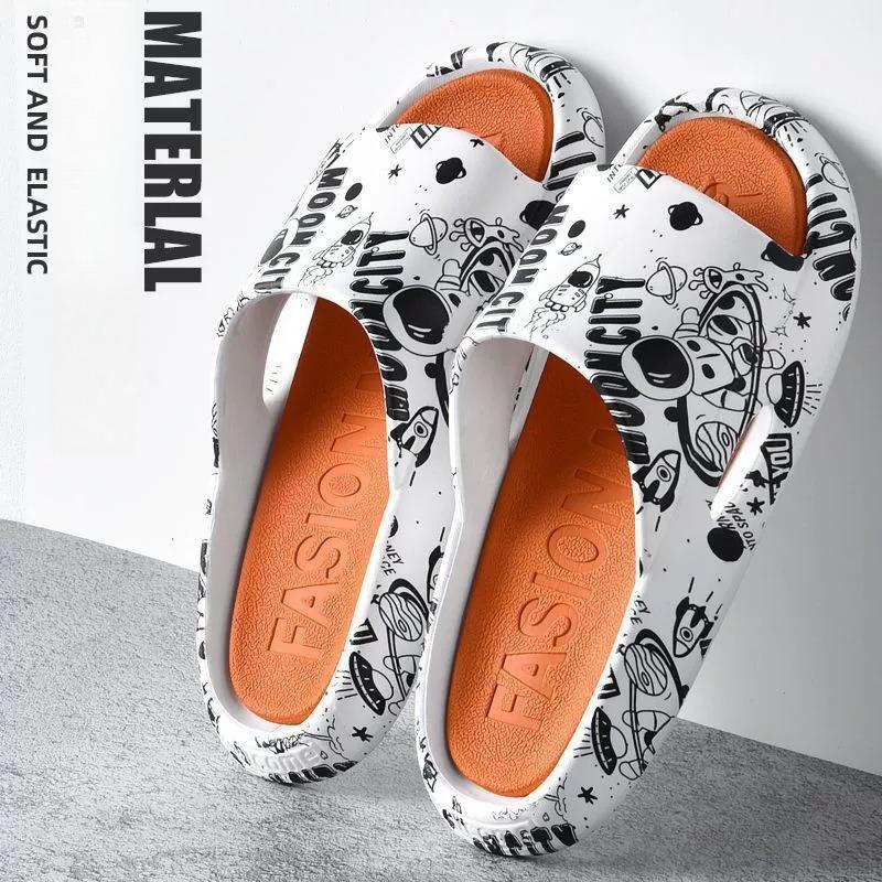 

Трендовые 2025 Нескользящие тапочки для пары - Женские домашние для ванной и Мужские уличные для душа 38-39