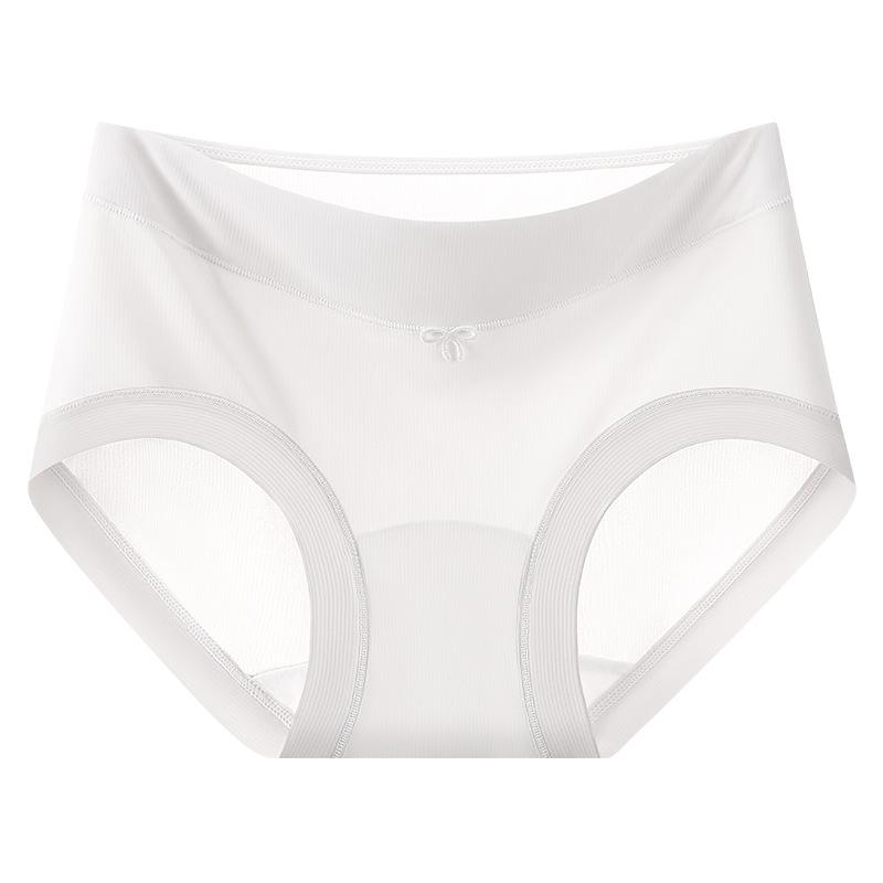 Women's Spring and Summer Threaded Ice Silk Seamless Extended 10A Antibacterial Crotch Briefs