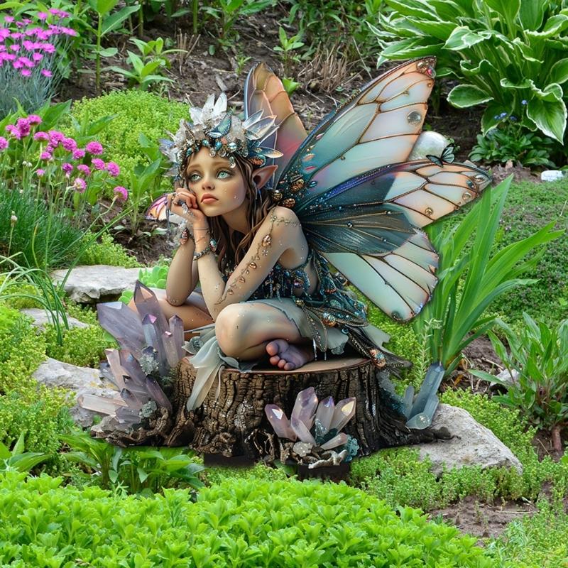 Forests Acrylic Plant Decoration Stake With Elegant Wing Home Garden Ornaments For Birthdays Gifts