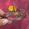 Tiger's Eye Bangle Copper Wire Wrapped Bangle Handmade Cuff Bracelet Tiger's Eye Natural Gemstone Jewelry Adjustable Bangle Gifts for Mother