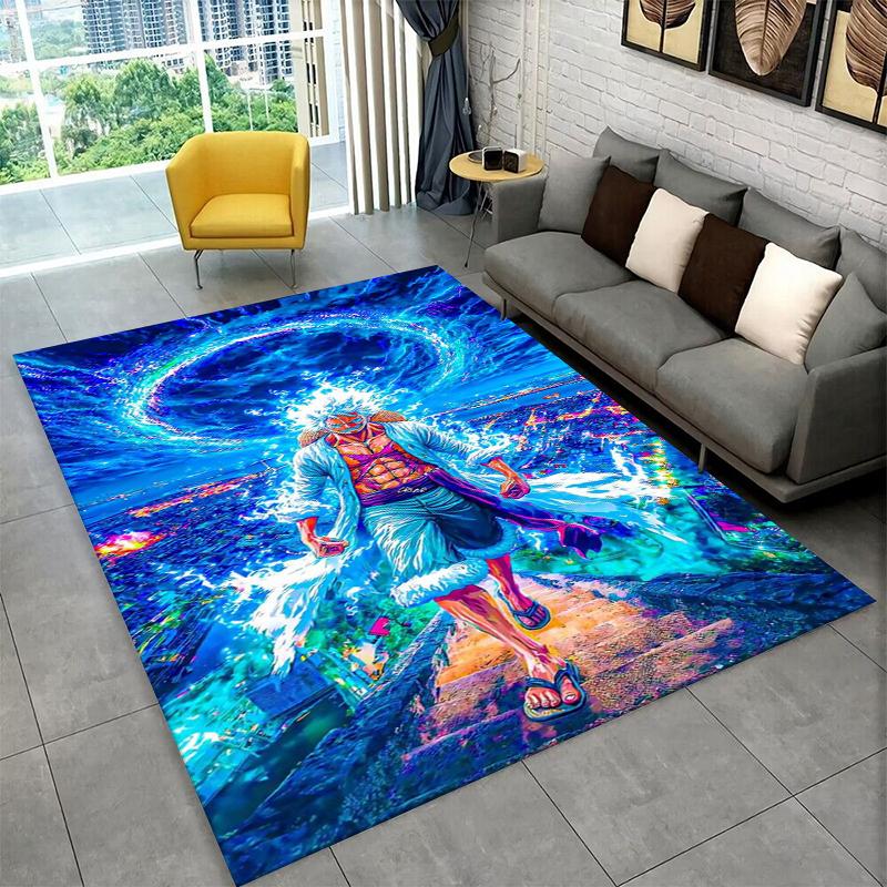 HD Anime One P-Piece Zoro Cartoon Teppich für Zuhause Wohnzimmer Schlafzimmer Sofa Fußmatte Dekor, Teppich rutschfeste Bodenmatte Geschenk