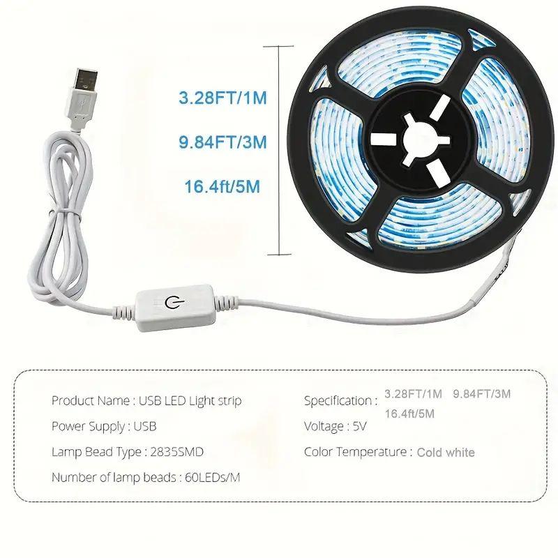 USB 5V LED Light Strip Touch Sensor SMD2835 Flexible Dimmable Lights Tape Ribbon For Home Living Room Decoration TV Backlight