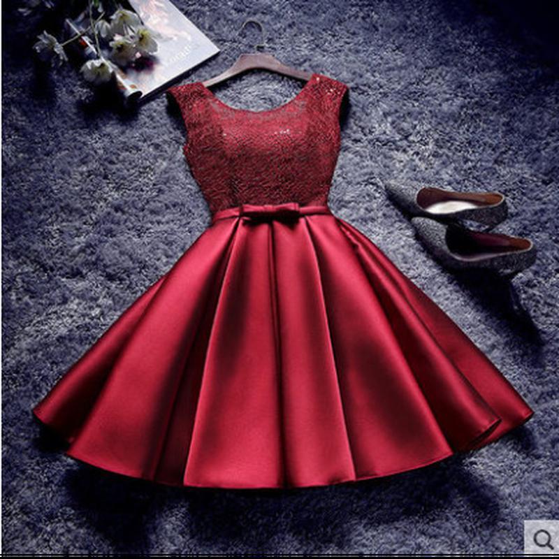 Elegantes, ärmelloses Abend-Midikleid aus einfarbigem Spitzensatin für Damen, Hochzeit, Bankett