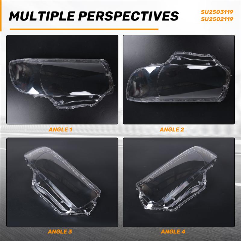 A03E-1Pair Car Front Head Light Lamp Lens Cover Head Light Shell Lamp Hoods For Subaru Forester 2006-2008 SU2503119 SU2502119
