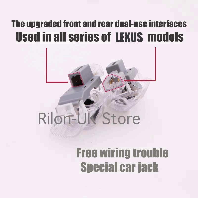 For Lexus ES RX GS IS LS LX LM LC RC HS UGX LED Car Door Welcome Logo Shadow Light Laser Projector Ghost Atmosphere lamp No Fade AFP1