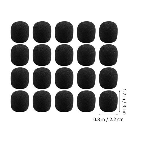LIOOBO 40-Piece Microphone Sponge for Lavalier Microphones, Headsets, and Windscreens, Washable, Inner Diameter 5mm, 8mm, and 13mm, Set of 40 (Inner D