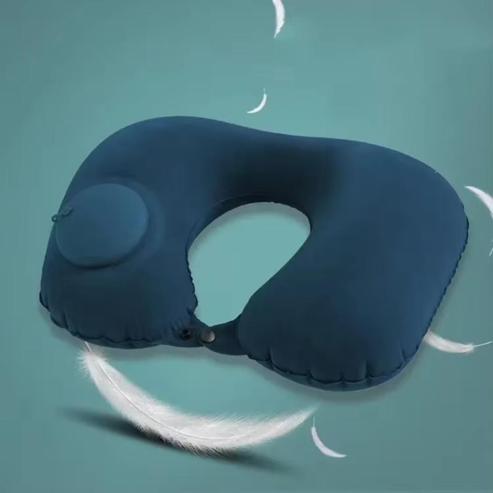 U-Shaped Inflatable Travel Pillow Portable Air Neck Support Cushion Comfortable Sleeping Press To Inflate Pillow Neck Pillow