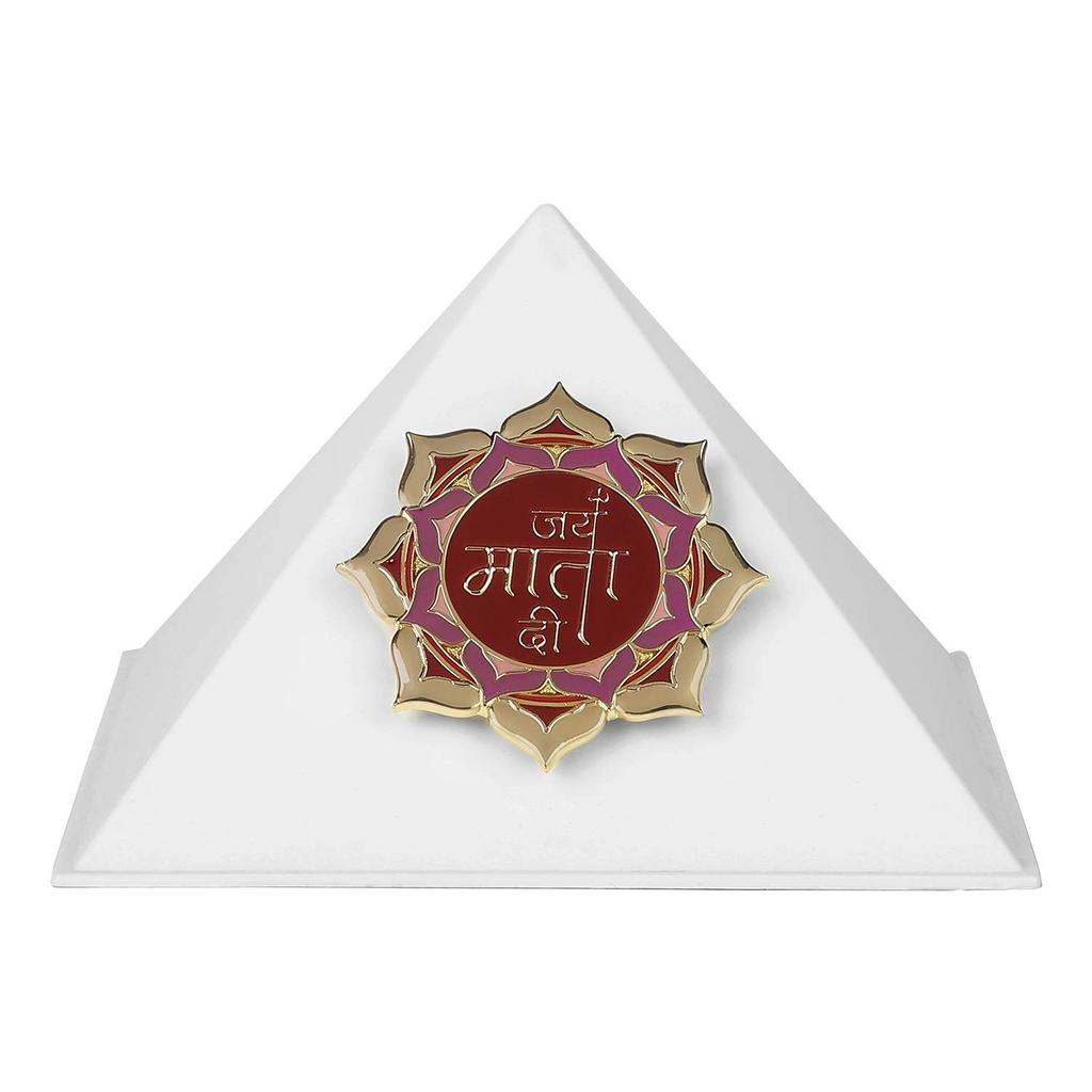 Vastu Pyramid Yantra for Positive Energy, Good Luck & Prosperity | Embossed Metal Feng Shui Pyramid for Home, Office & Gift
