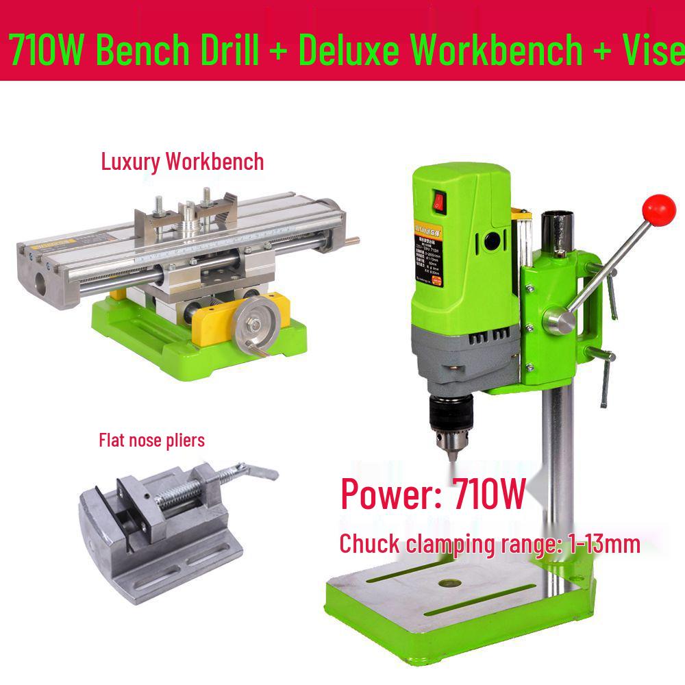Compact Multi-Functional Precision Bench Drill for Woodworking and Crafts