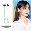 Korean Style Asymmetrical Pearl Tassel Earrings with S925 Silver Needle