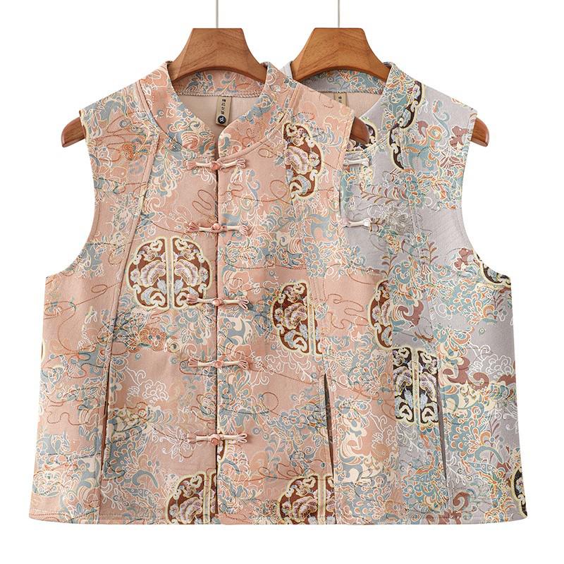 Grandma's Spring Shawl Vest: Stylish Age-Reducing Chinese Style for Middle-Aged and Elderly