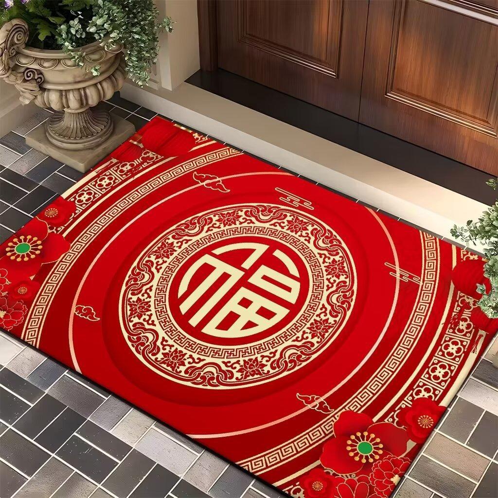 Chinese Crystal Velvet Floor Mat, Water-Absorbing Foot Pad In Living Room, Cloakroom, Entrance Entrance, Dirt-Resistant, Wear-Resistant, Non-Slip, Co