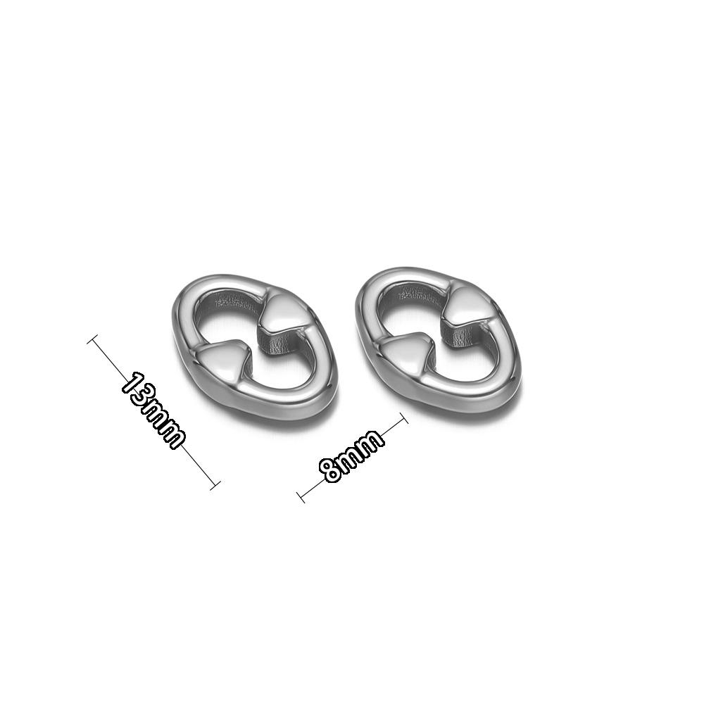 20 Stück 304 Edelstahl Oval Q-förmige Anhängerverbinder für DIY Schmuckzubehör Halskettenanhänger Ohrringe Herstellung Zubehör