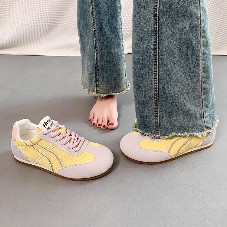 2025 spring new ugly cute big head German training shoes women's versatile color matching breathable board shoes lightweight soft sole Forrest Gump s